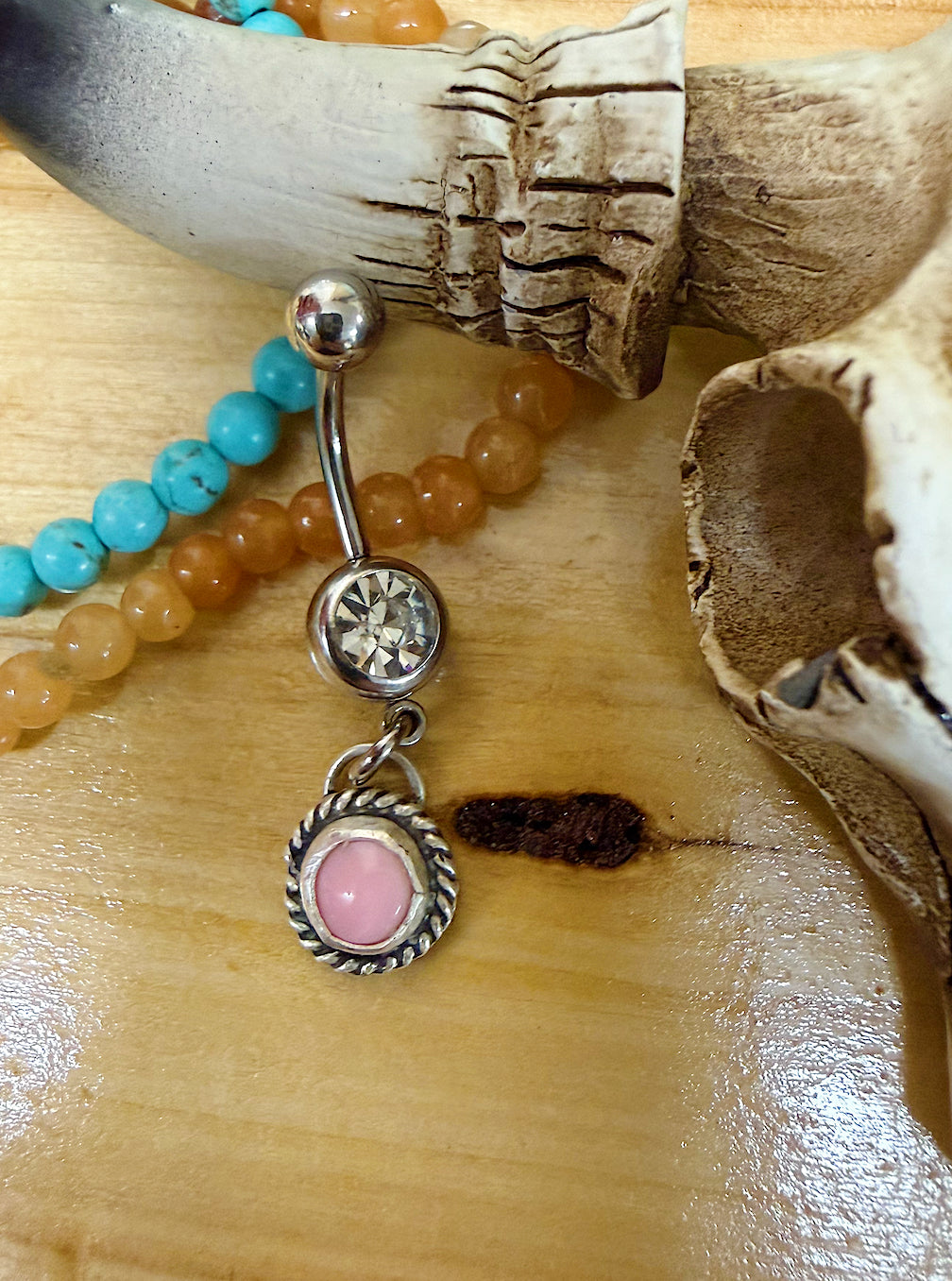 Pink Conch Belly Button Ring