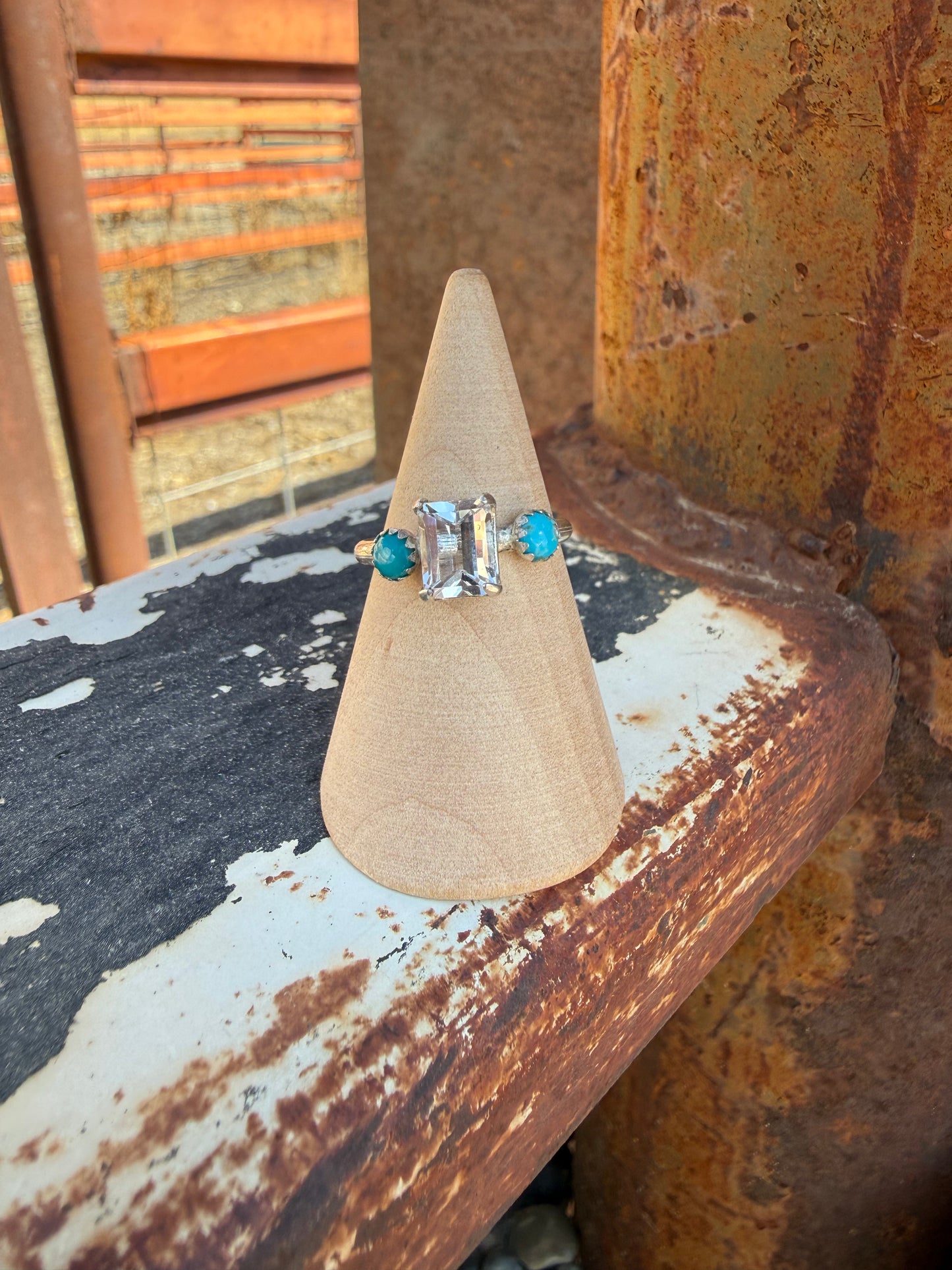 Emerald Turquoise Promise Ring