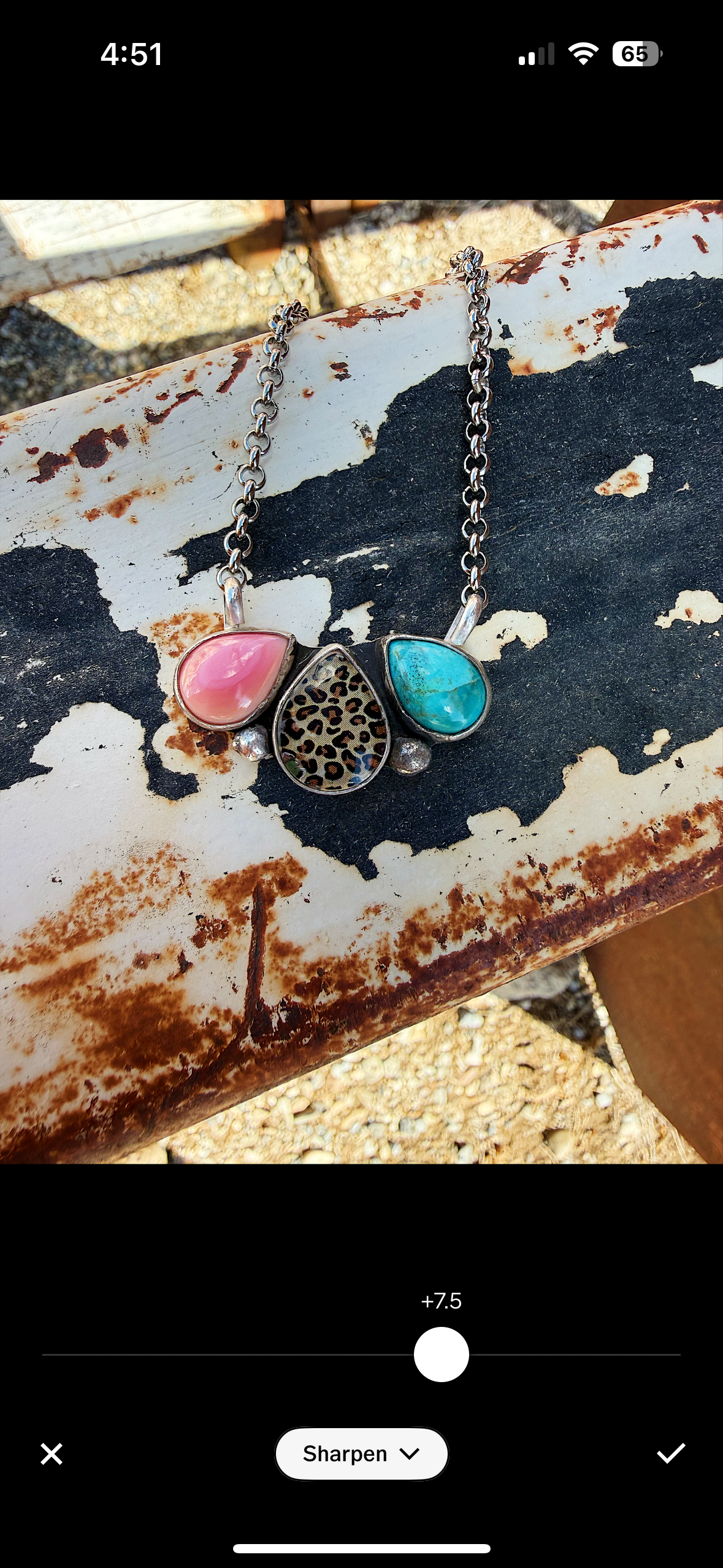 Cheetah pink conch necklace